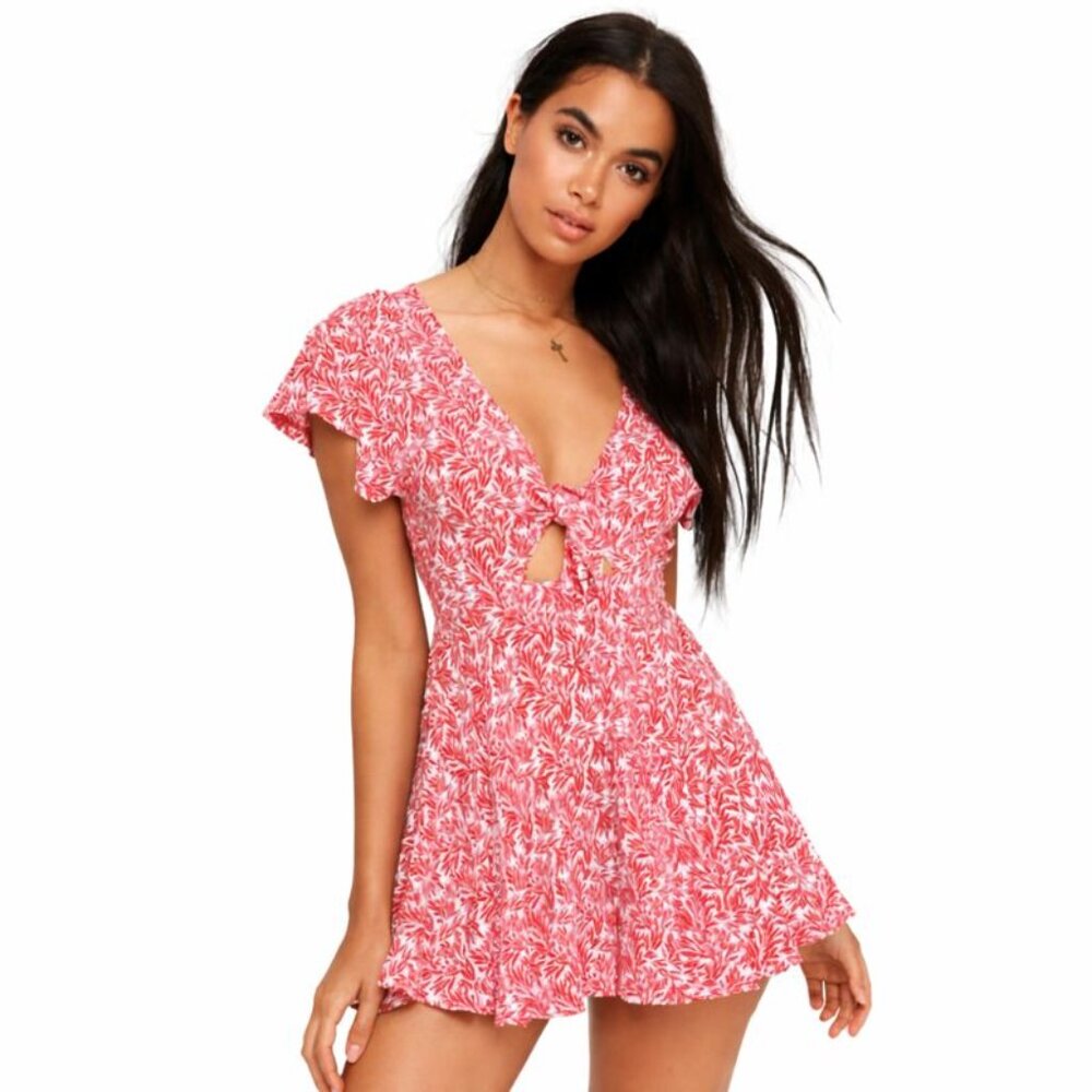 Lulus Dondi Red And White Print Romper
